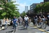 DOT Commissioner Ydanis Rodriguez and Mayor Eric Adams join dozens of other cyclists on a beautiful summer day to ride at Sum