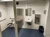 The interior of a gleaming MTA bathroom at Jay Street-MetroTech