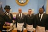 Prince Hall Grand Lodge State of New York Grand Master Gregory Robeson Smith, Jr. inducts Mayor Eric Adams, NYPD Commissioner