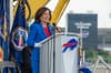 June 5, 2023 - Orchard Park, NY - Governor Hochul delivers remarks at the ground breaking for new Buffalo Bills stadium in Or