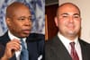 Mayor Eric Adams and the attorney who oversees his legal defense trust Vito Pitta are seen side by side in a photo illustrati